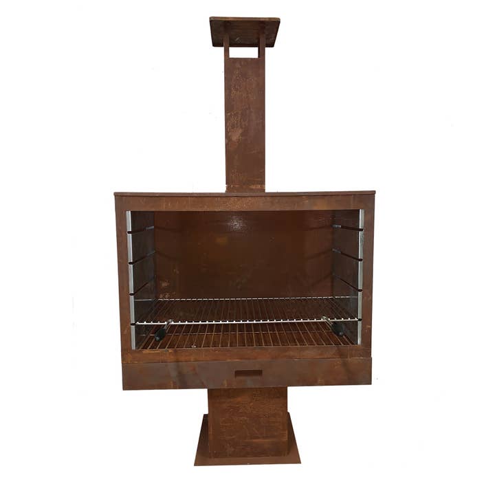 Esschert Design USA - Wholesale Fire Pit - Wide Terrace Heater w/Grill, Steel, Rust