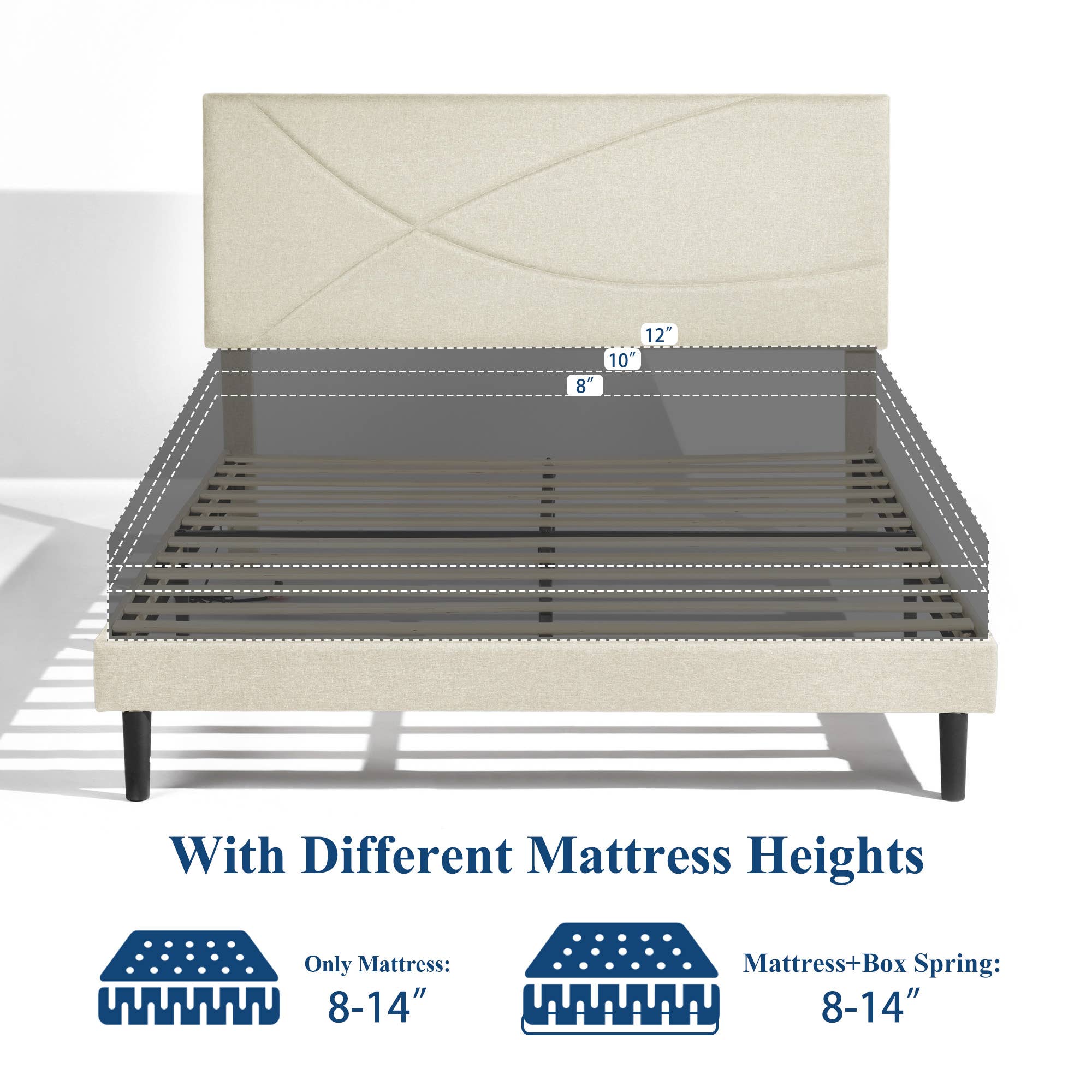 39F Inc. - Wholesale Bed - Queen Size Bed Frame with USB port & LED Headboard–Grey2