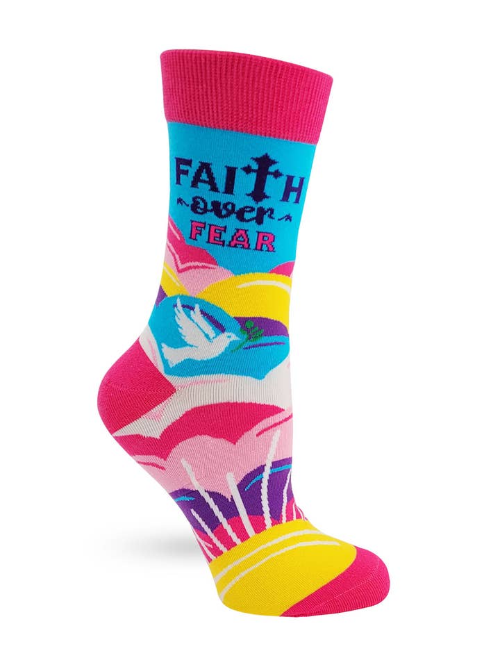 Fabdaz - Wholesale Socks - Women's - Faith Over Fear Women's Crew Socks1