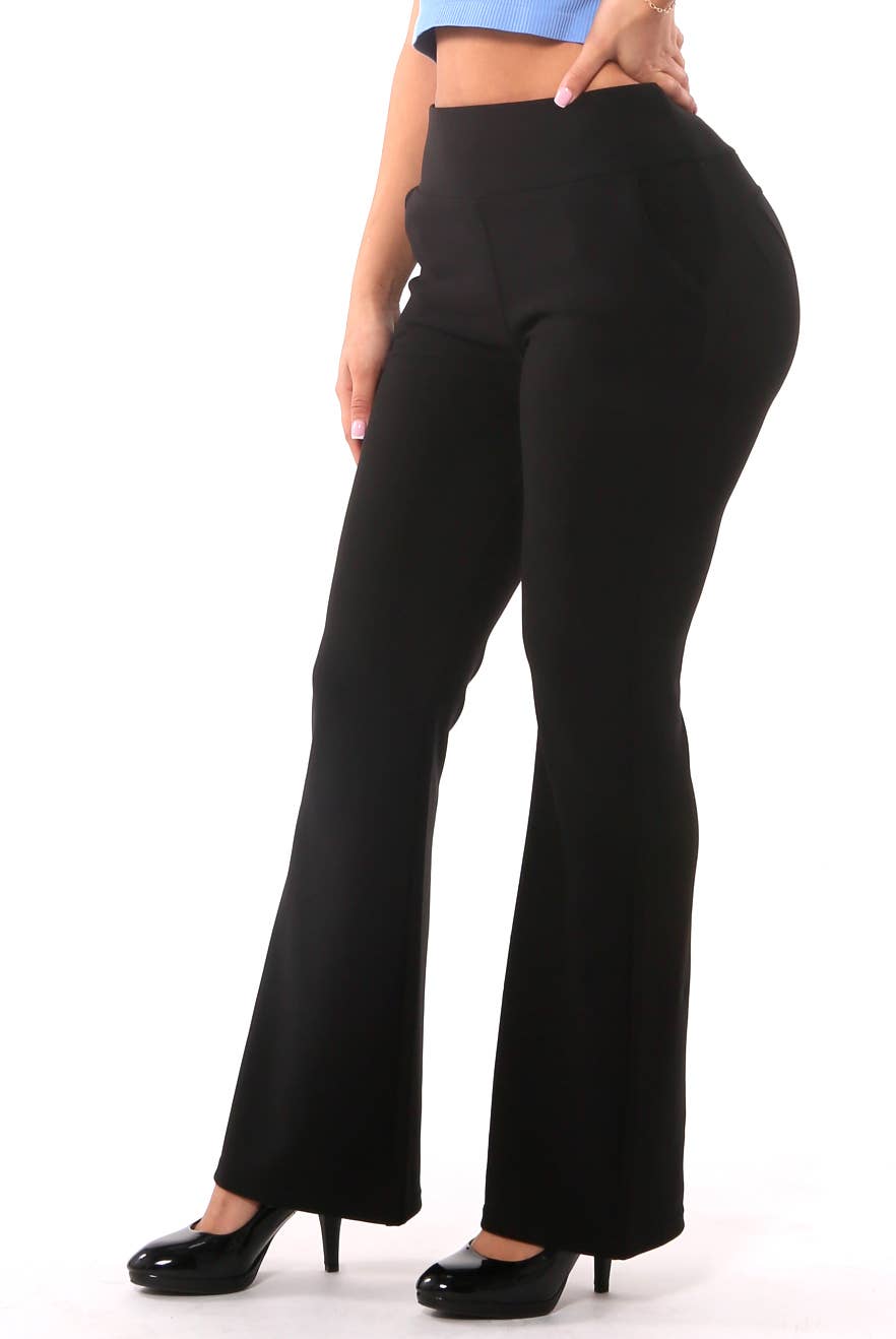 REDFINCH APPAREL INC - Wholesale Pants - Women's - Womens Tummy Control Butt Sculpting Flare Pants With Pockets12