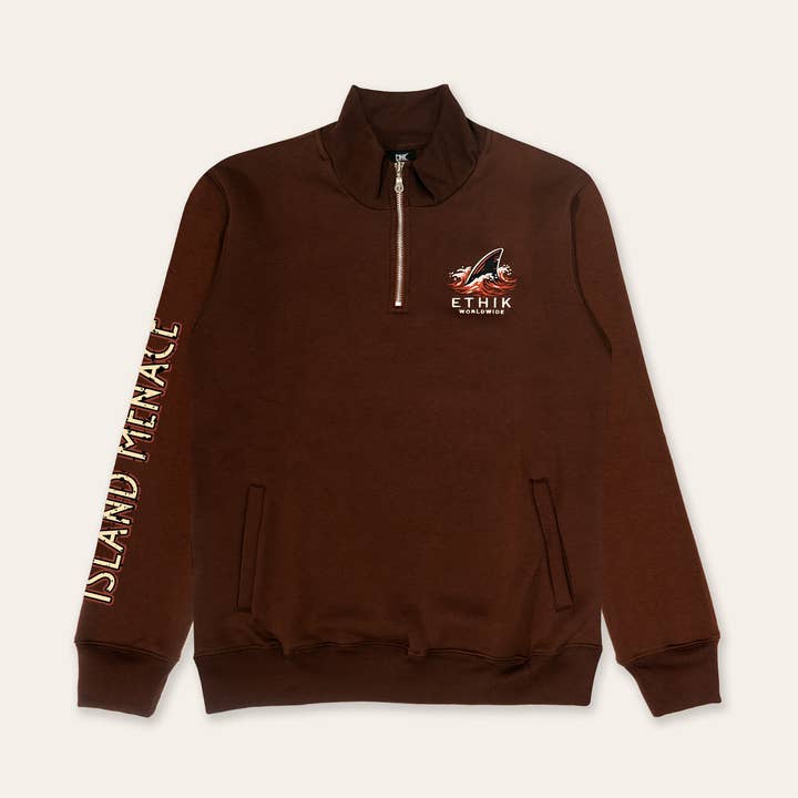 Island Menace Crewneck | Mocha for wholesale by Ethik Worldwide