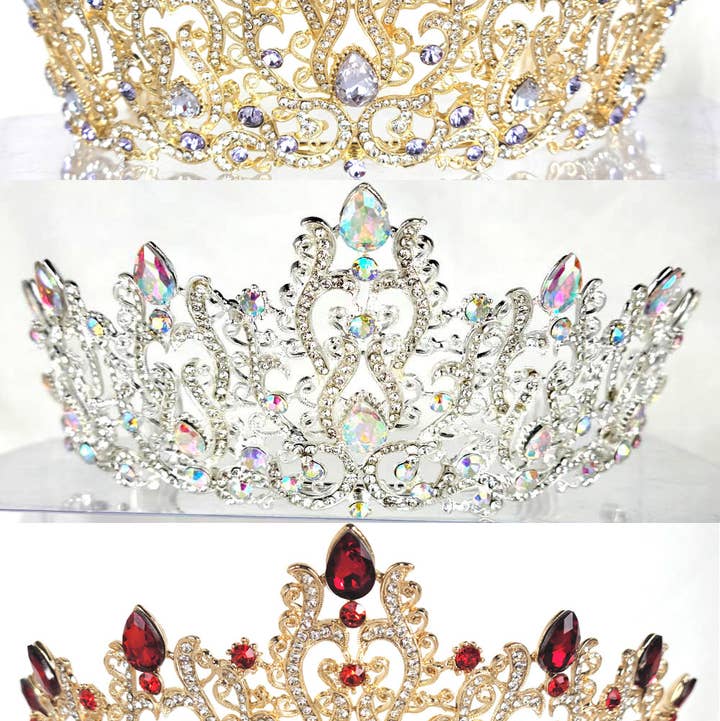One Size Fits All Metal Tiara With Jewels HT934 for wholesale by Chicas