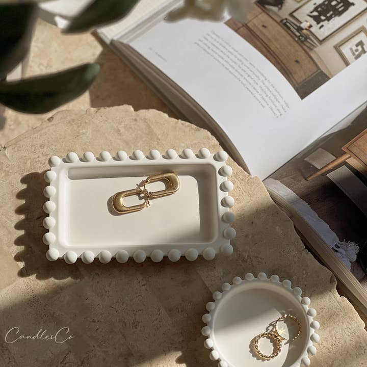White Handmade Bubble Trinket Dish – Modern, Functional Décor for wholesale on Faire1
