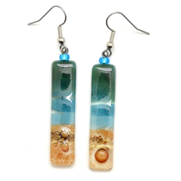 Dunitz & Company - Wholesale Dangle Earrings - Skinny Rectangle Glass Earrings8