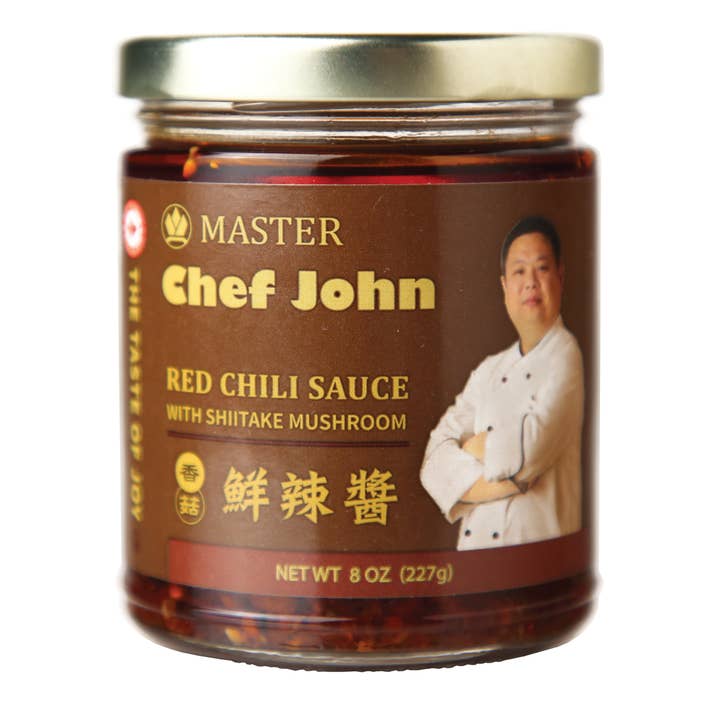 Master Chef John Red Chili Sauce with Shiitake Mushroom 8 oz for wholesale by Master Chef John