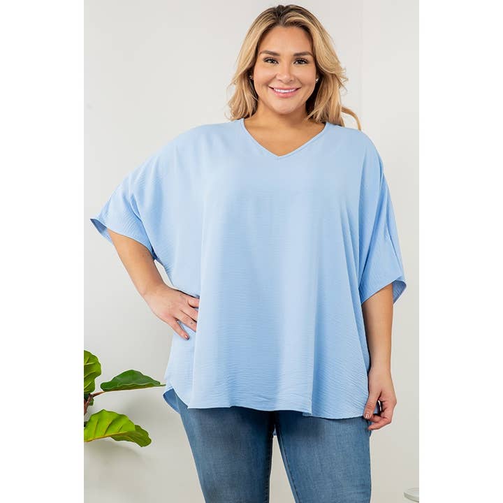 PLUS SIZE V HALS BOXY TUNIKA TOPP för wholesale av Curve Market