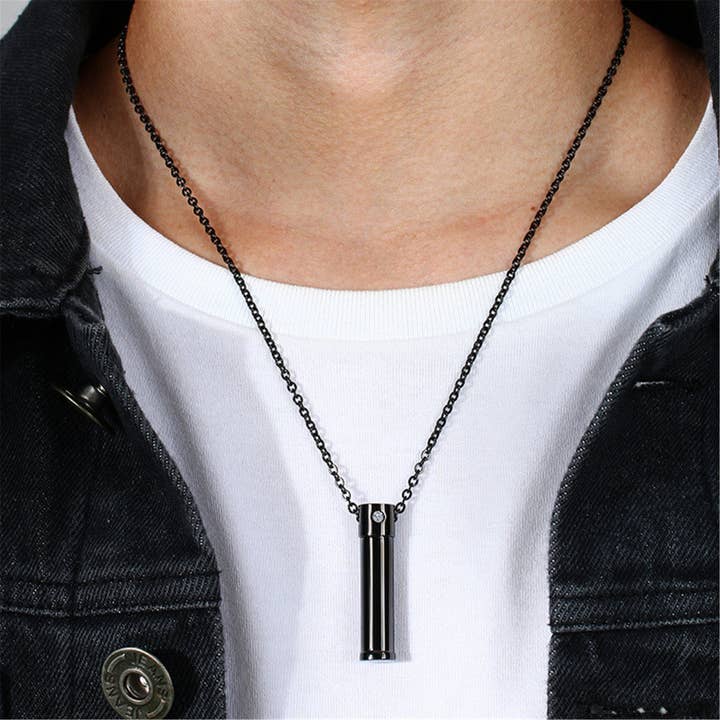 Perimade & Co. LLC - Wholesale Pendant/Charm Necklace - Gold Human Ashes Urn Pendant Necklace in Stainless Steel