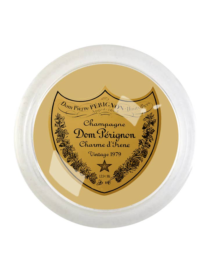 Vintage Dom Perignon Brut 4" Round Glass Coaster for wholesale by Ben's Garden