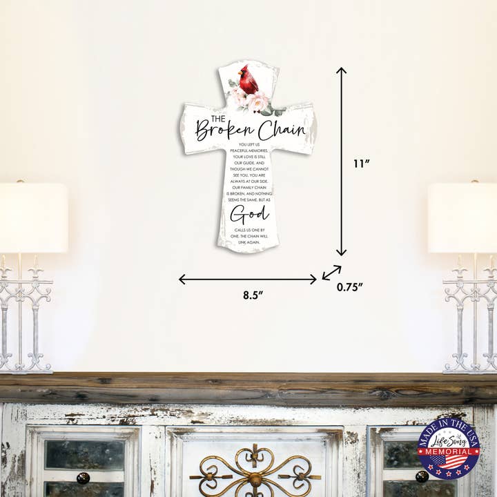 LifeSong Milestones - Wholesale Wall Cross - Cardinal Memorial Wall Cross: The Broken Chain
