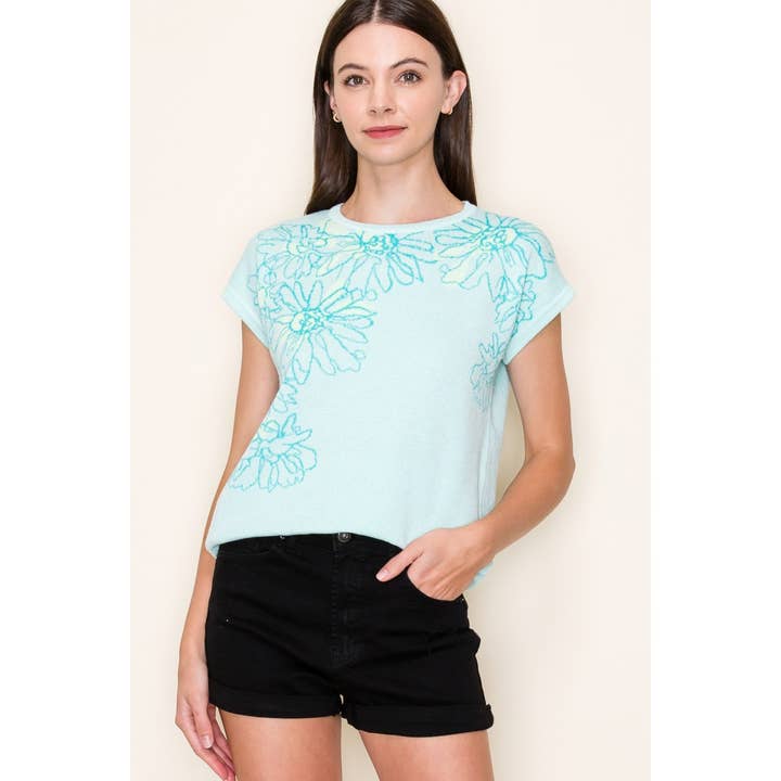STACCATO - Wholesale Knit Sweater - Women's - FLOWER JACQUARDED SWEATER TOP