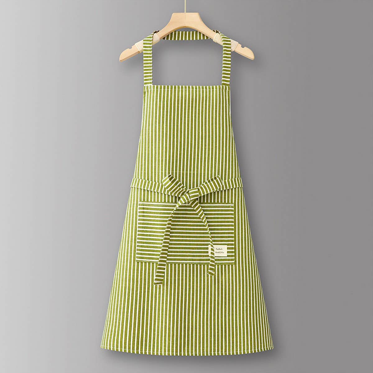 ACCITY - Wholesale Apron - Cotton Striped Grid Kitchen Apron with Pocket_CWMM1009518