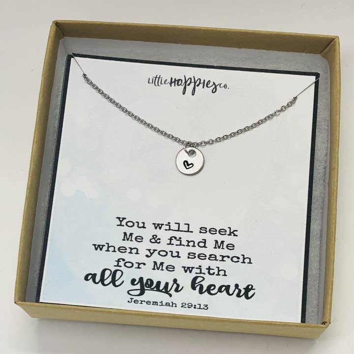 Little Happies Co - Wholesale Pendant/Charm Necklace - Christian Jewelry, Heart Necklace, Baptism gift, Confirmation gift, Encouragement gift, Gift of faith, Christmas gift, Birthday gift