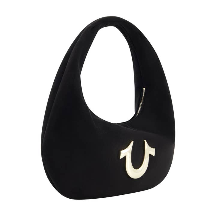 True Religion - Vente Sac porté épaule – femme - True Religion Horseshoe Link Soft Hobo, noir