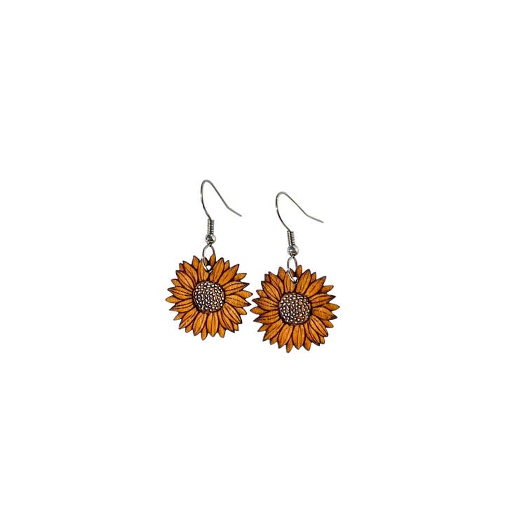 lovelevel – wholesale Dangle earrings – Natural Wood Earrings | SUNFLOWER8