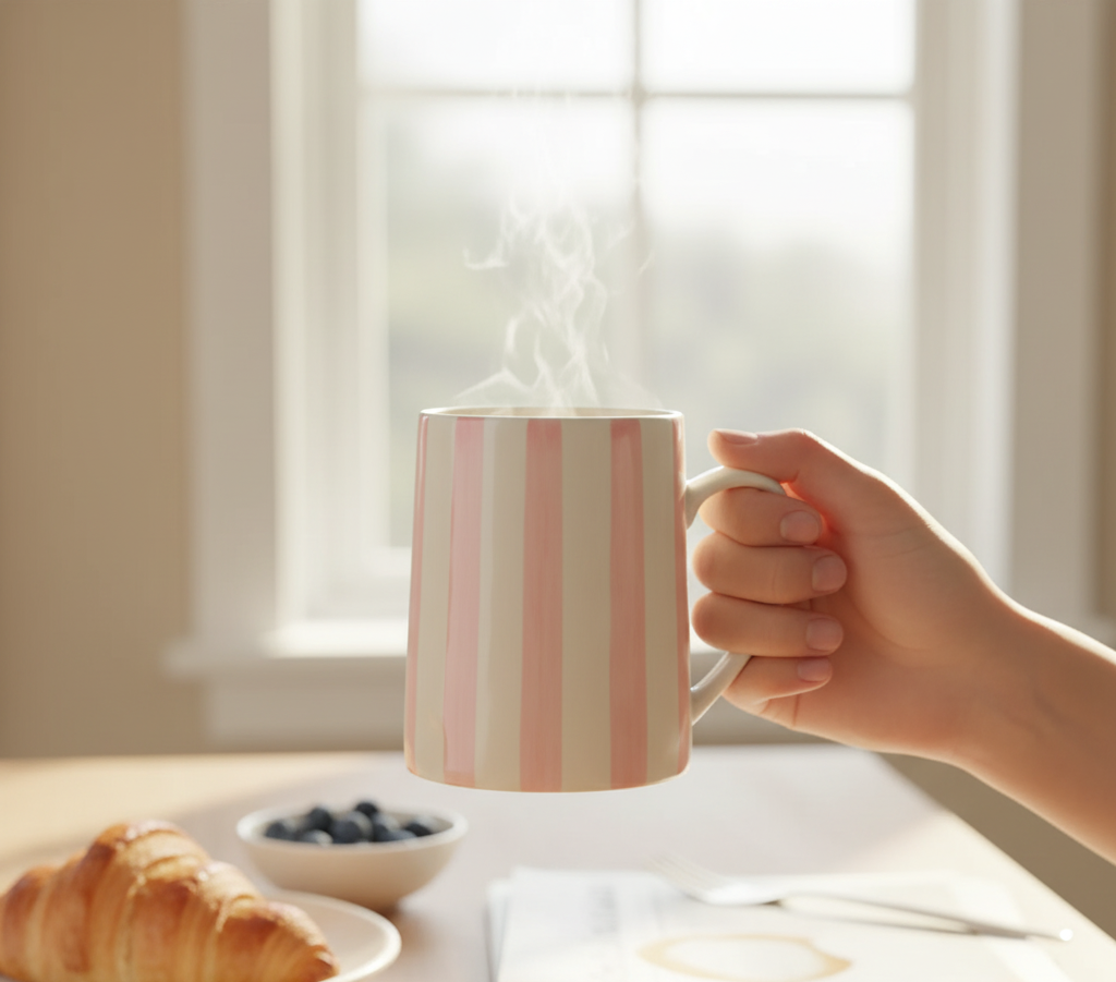 High crafty - Wholesale Coffee Mug - Pink Stripey Mug – Ceramic Cup for Tea & Coffee Lovers5