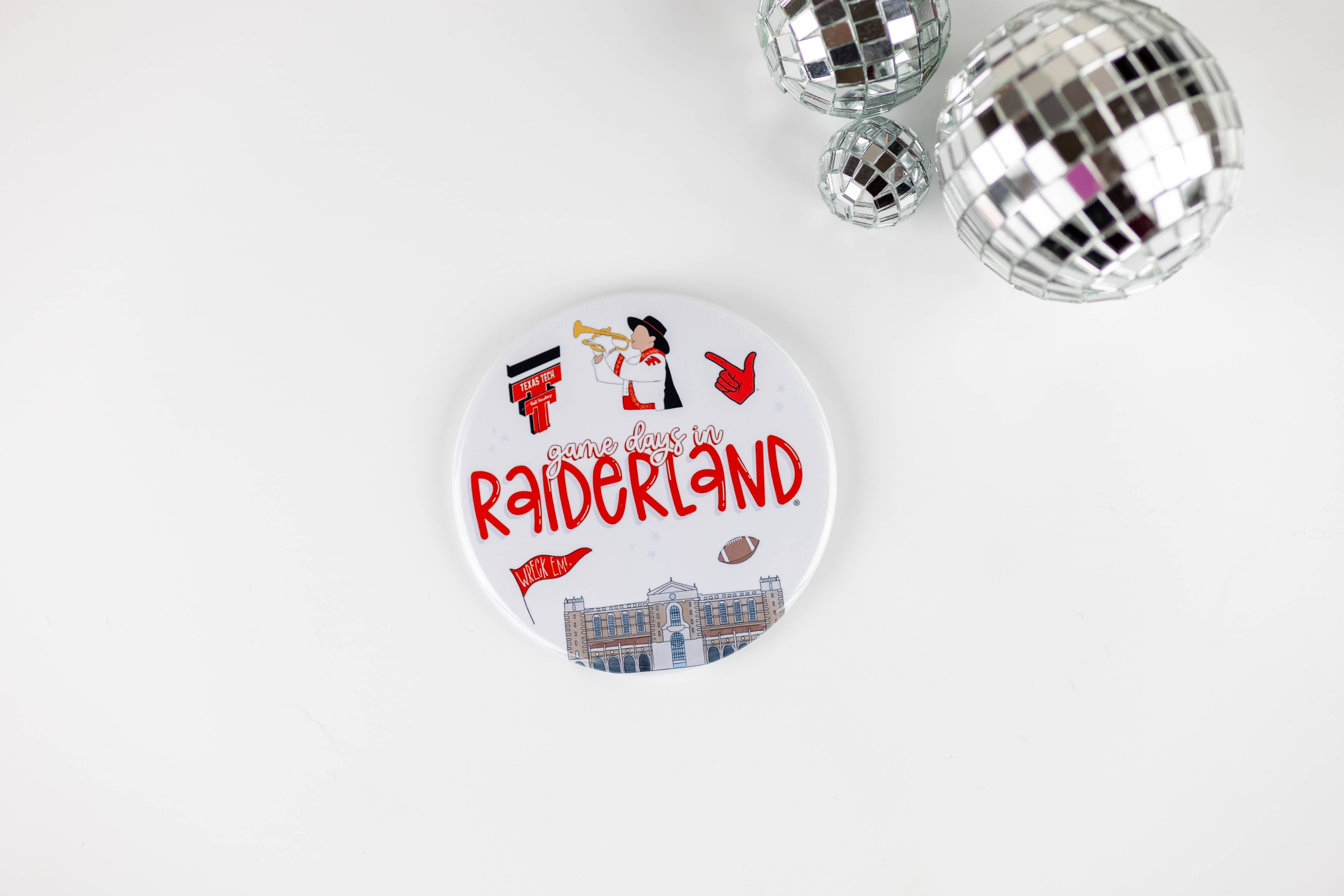 Tailgated Co. - Wholesale Lapel Pin/Button - TEXAS TECH Game Day Buttons - Wreck 'Em Stars Design3