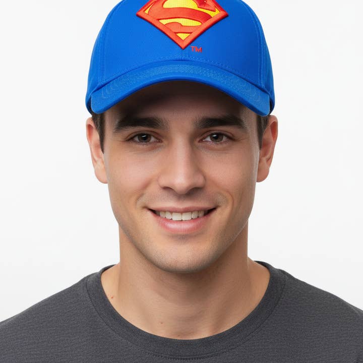 DC Comics Superman-Kappe mit Baseball-Logo für den Großhandel von COTTON DIVISION