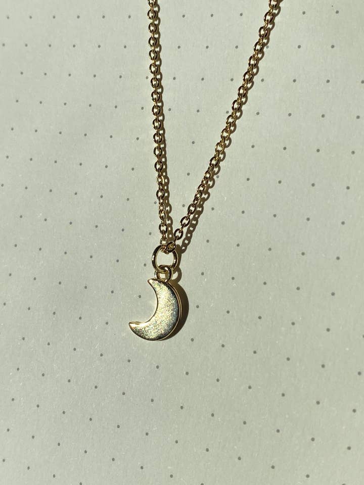 Little Gold Moon Charm for wholesale by June Luna Jewelry