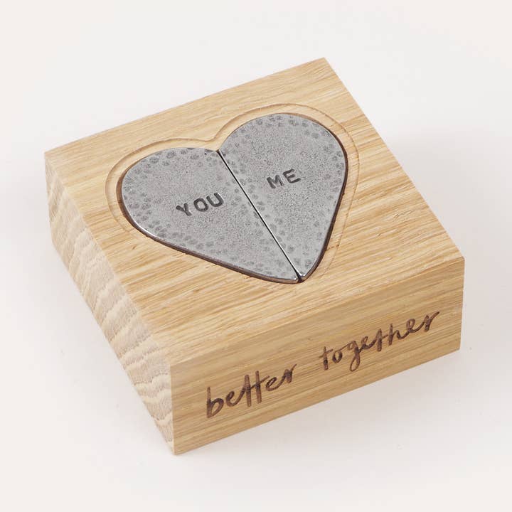 Couple's 'Better Together' Heart Pocket Tokens Set for wholesale by Kutuu