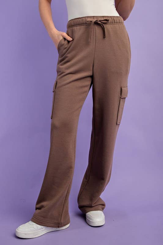 Sunday Morning – wholesale Mjukis- och joggingbyxor – Dam – P206337 RAK FRANSK FROTTÉ CARGO SWEATPANTS2