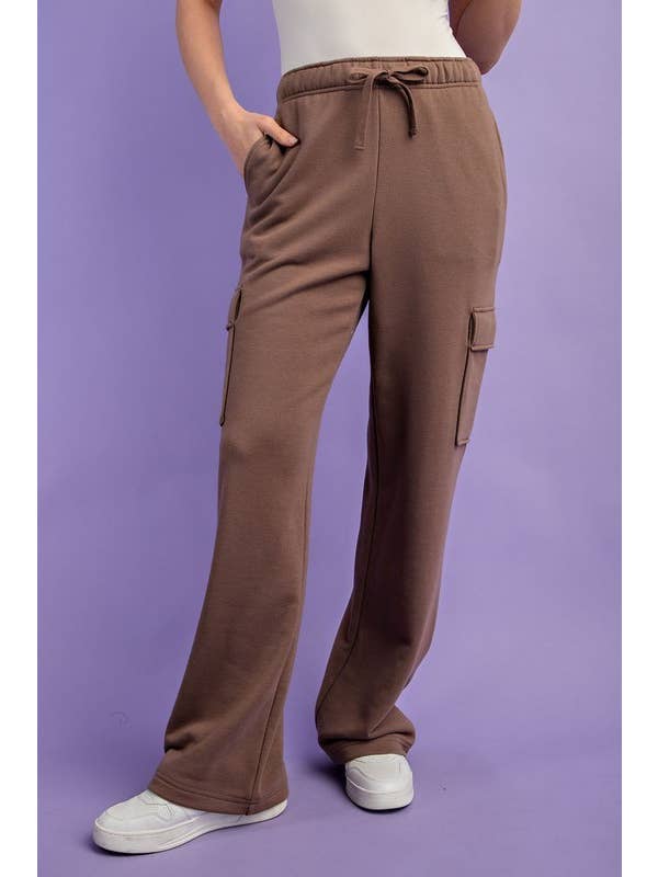 Sunday Morning – wholesale Mjukis- och joggingbyxor – Dam – P206337 RAK FRANSK FROTTÉ CARGO SWEATPANTS2