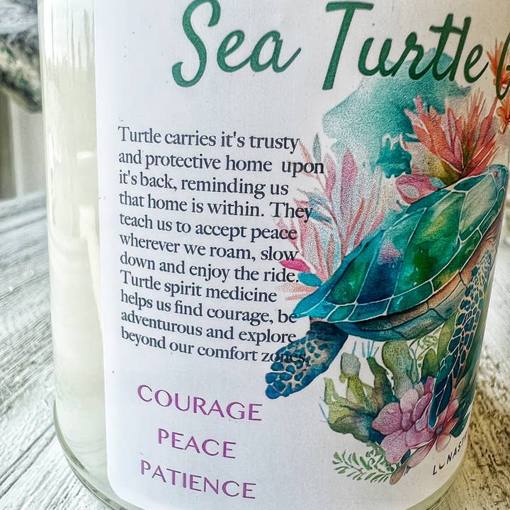 Lunastry - Wholesale Jar/Filled Candle - Sea Turtle Animal Spirit Guide Candle