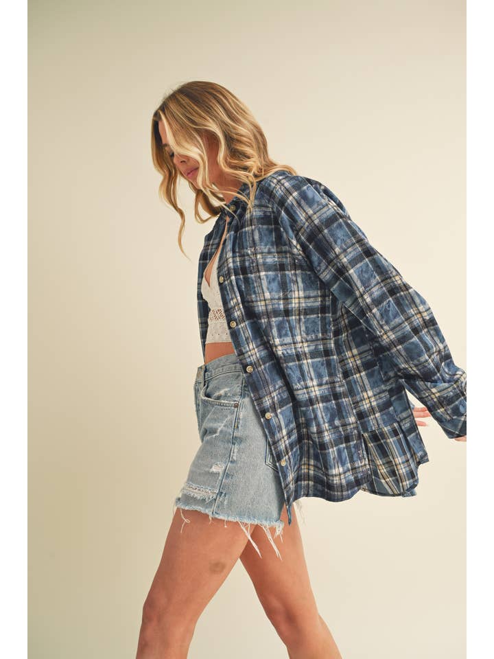 AEMI + CO – wholesale Tröja med knappar – Dam – 8323DN Laura skjorta i tvättat rutigt flanelltyg10