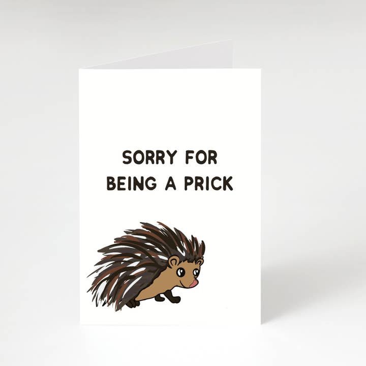 Funny Apology Porcupine Card for wholesale by MJ Alleyway