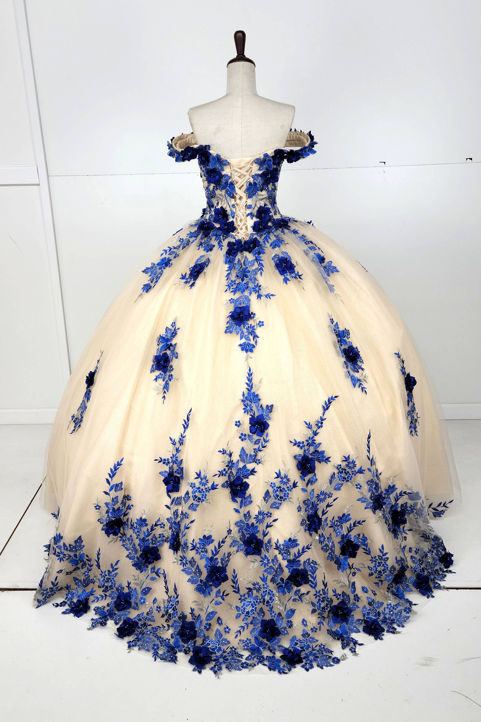 Chicas - Wholesale Dress - Women's - Off the Shoulder Nude Quinceanera Dress CHF31116