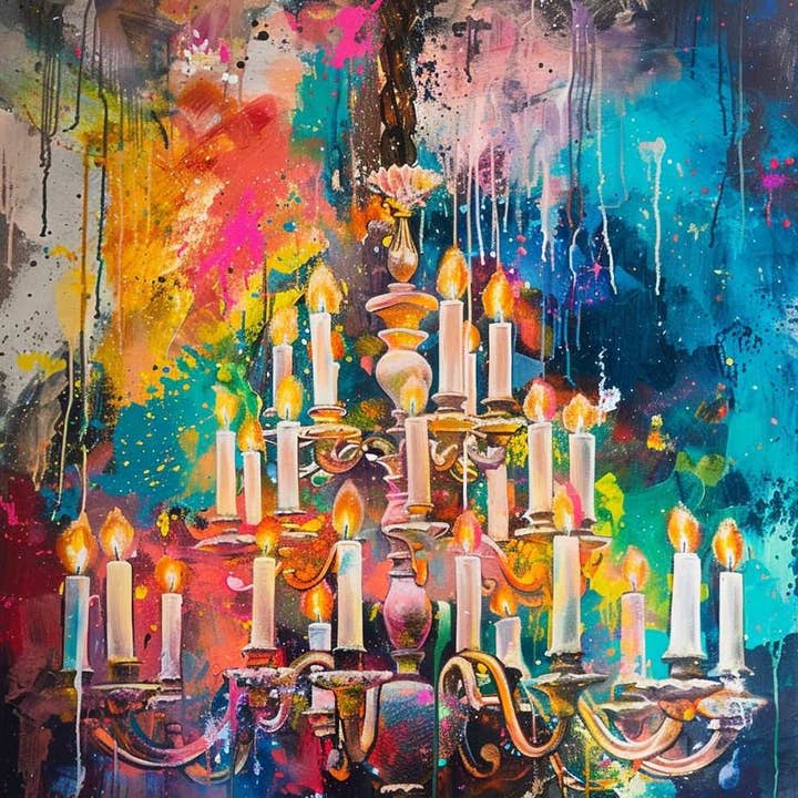 Candelabro Abstracto Vibrante para venta al por mayor de Paint with Number