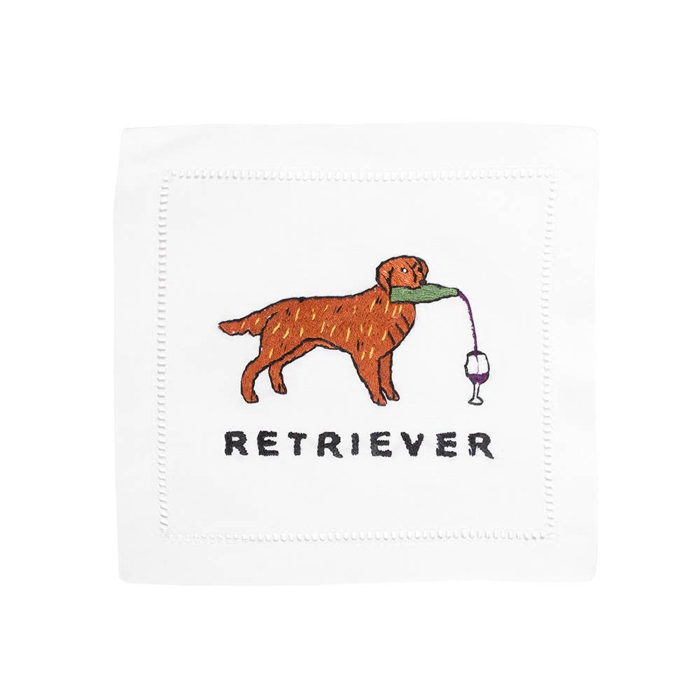 August Morgan - Wholesale Dinner & Cloth Napkin - Golden Retriever Cocktail Napkin