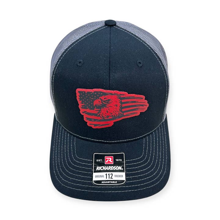 Gorra con parche de águila y bandera americana - Richardson 112 para venta al por mayor de Horizon Hat Co.