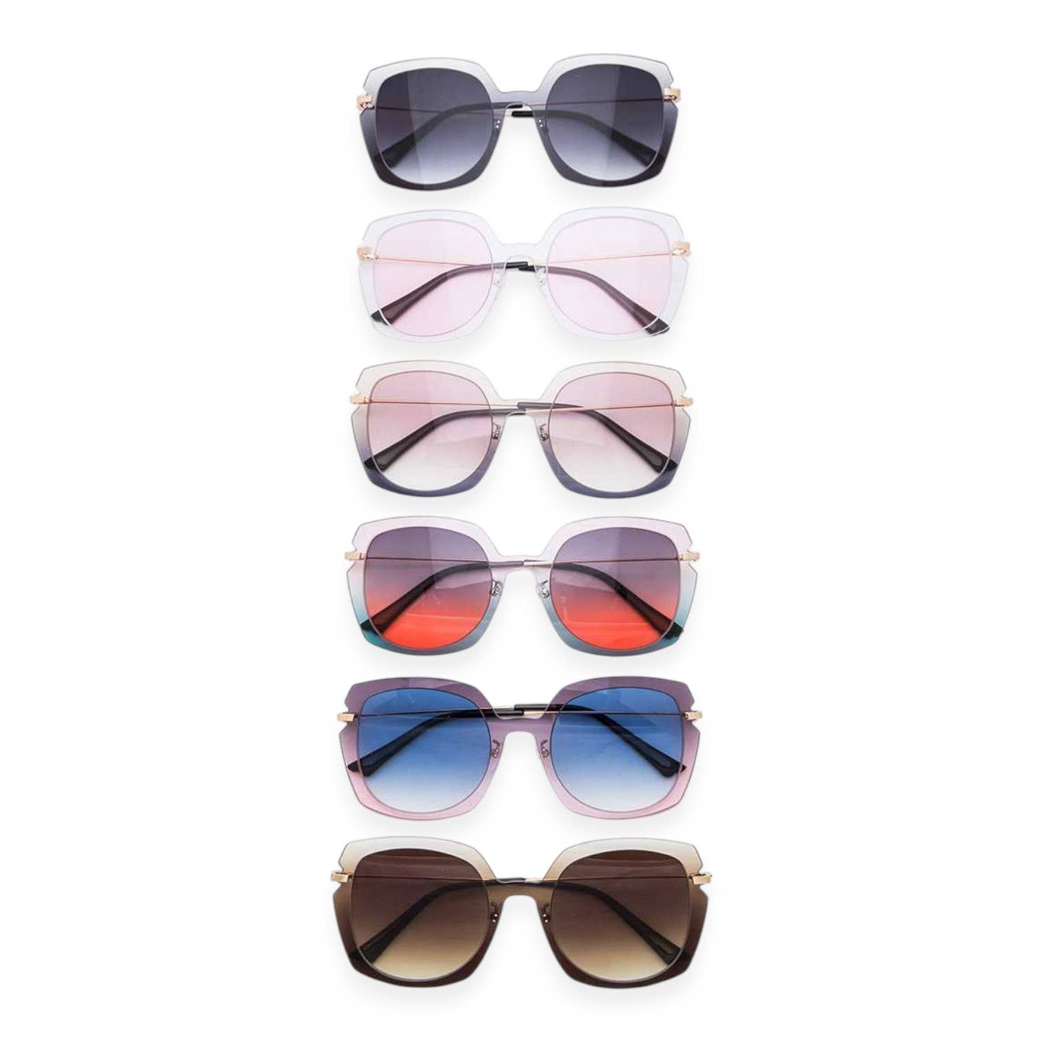 LA Jewelry Plaza - Wholesale Zonnebril - Dames - Mix Tint vierkante zonnebrillenset0