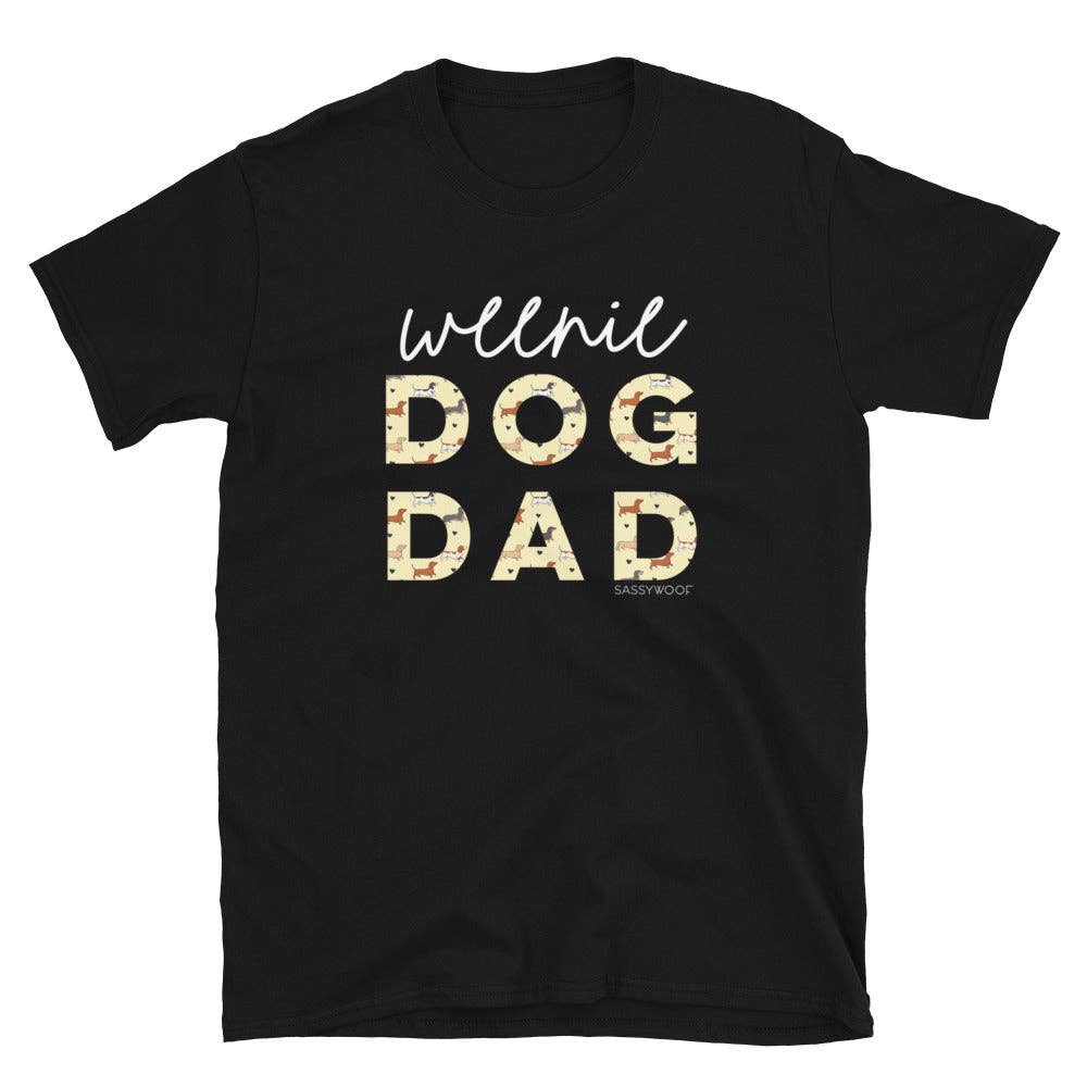 SASSY WOOF - Wholesale Screen Printed T-Shirt - Men's - Weenie Dog Dad Tee1