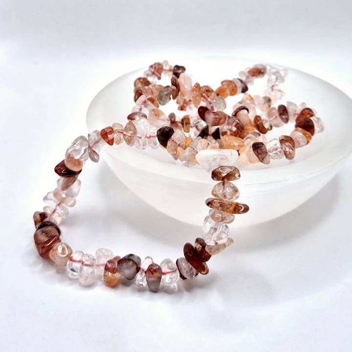 Crystal Gemstone Fire Quartz Bracelet - 19 cm (Christmas gift idea) for wholesale by Moonlight Gemstones