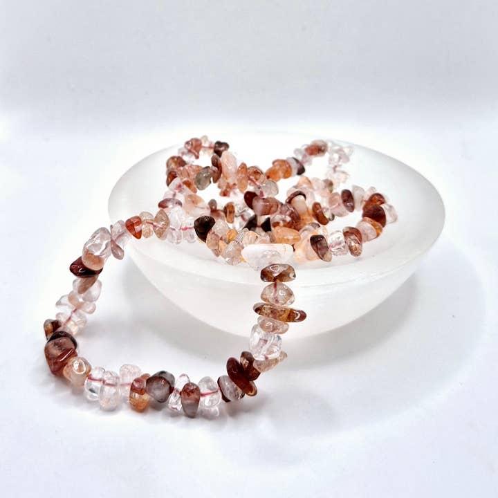 Crystal Gemstone Fire Quartz Bracelet - 19 cm (Christmas gift idea) for wholesale by Moonlight Gemstones