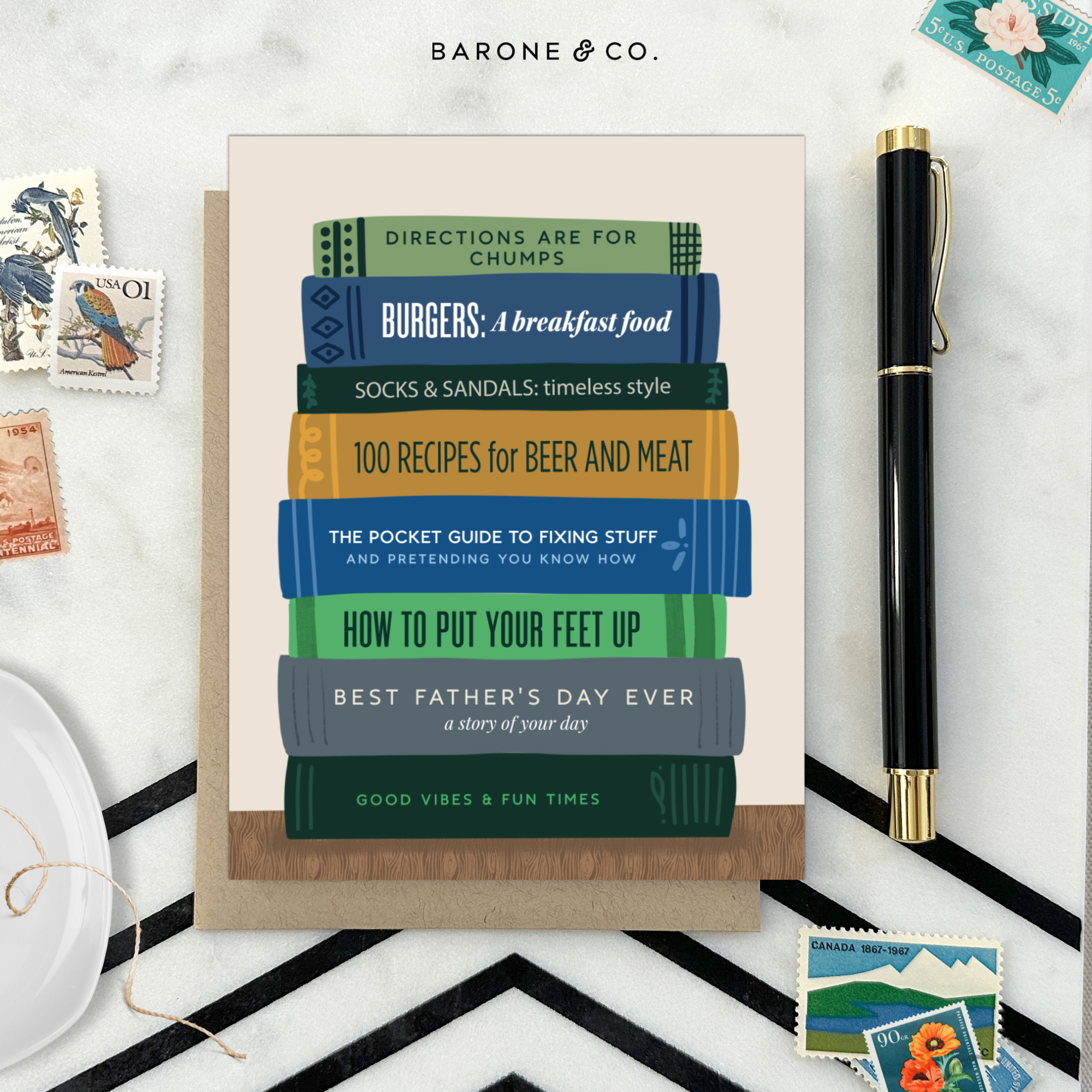 Barone and Co. - Wholesale Father's Day Card - Dad Books Father's Day Card3