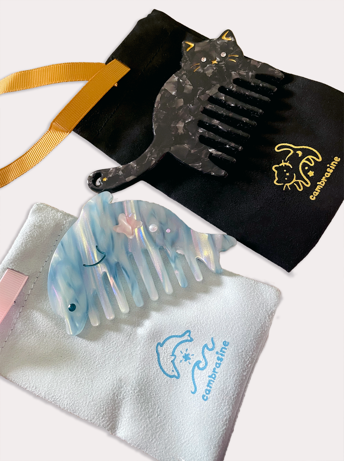 Cambrasine - Wholesale Hair Brush/Comb - Midnight Kitty Mini Comb3