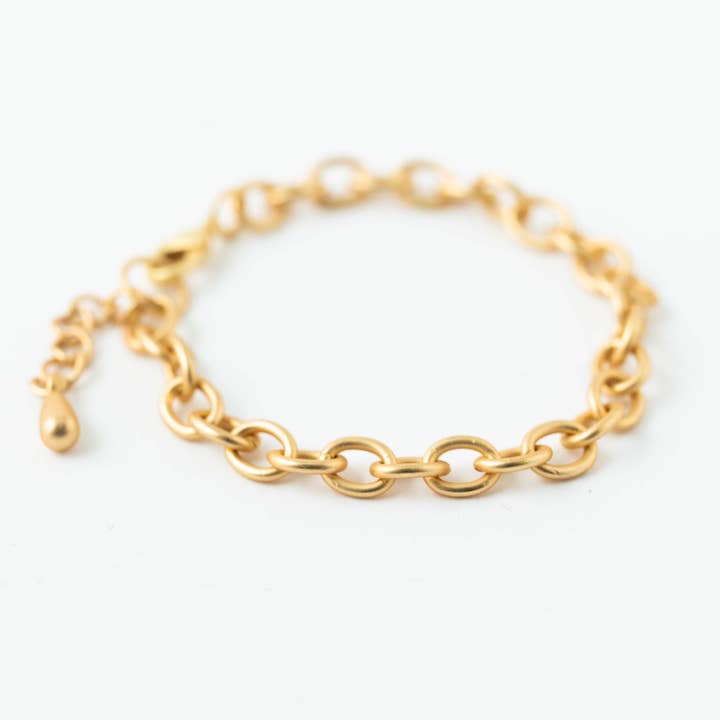 Nest Pretty Things - Wholesale Link & Chain Bracelet - Chunky Matte Gold Cable Chain Bracelet
