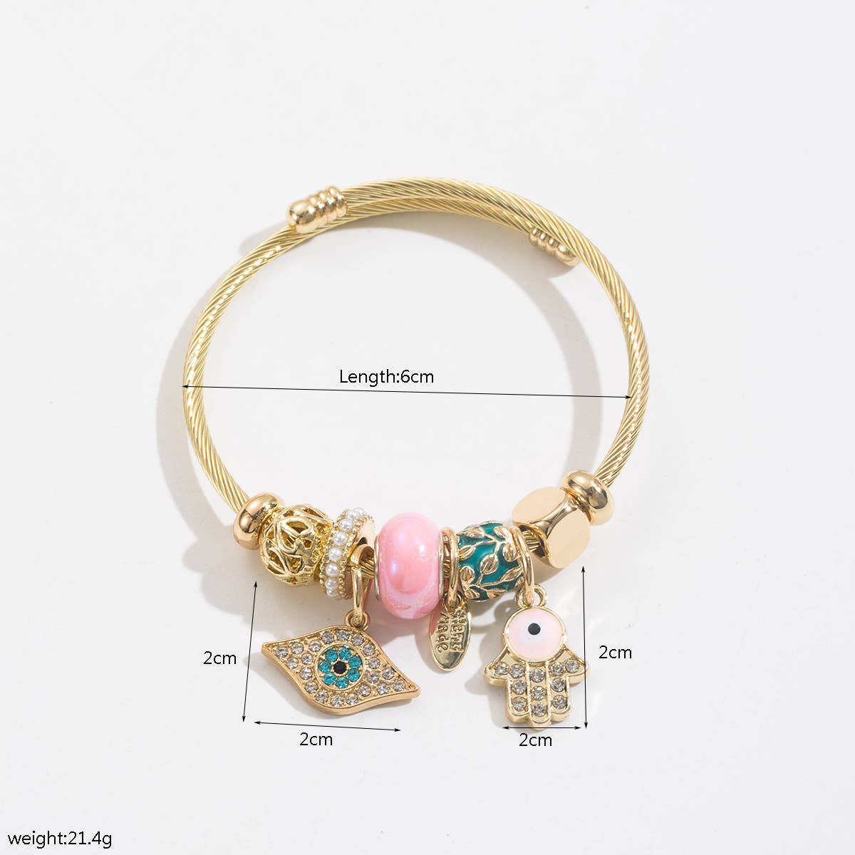 ACCITY - Wholesale Charm/Dangle Bracelet - Beaded Evil Eye Hand Charm Adjustable Bracelet_CWAJE059193