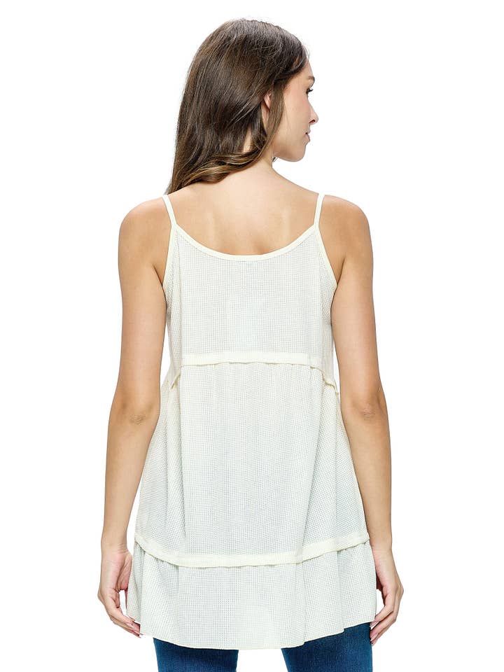 Yak & Yeti – Engroshandel Tunika - Dame – Top i vaffelstrik med spaghettistropper i lag5