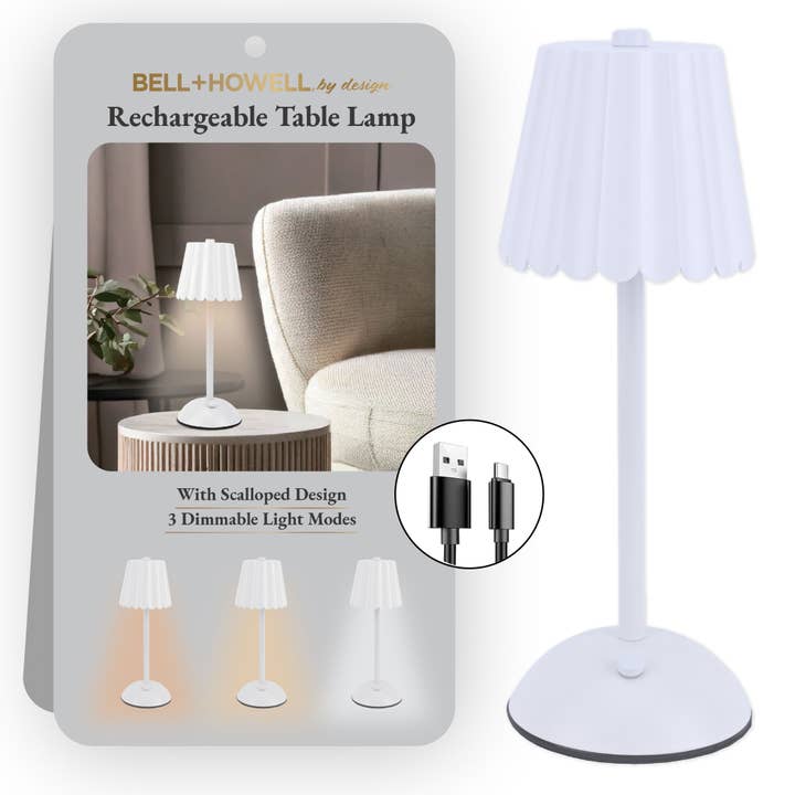 Lámpara de Mesa Recargable con Diseño de Campana + Howell Escalonada para venta al por mayor de Gotham Steel/Granitestone