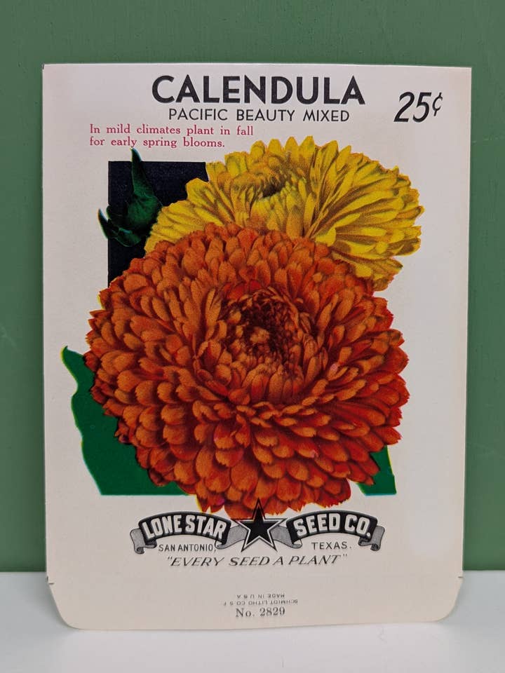 Ringelblume leere Saatgutpackung für den Großhandel von vintagegoodies