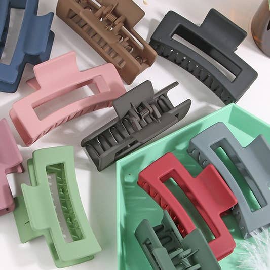 ACCITY - Wholesale Hair Clip - Women's - 3.35" Minimalist Rectangle Hair Claw Clip_CWAHA0088
