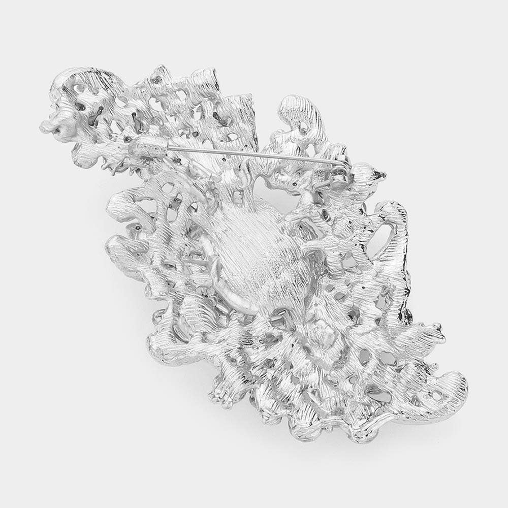 Sensibling Corp. - Wholesale Broche - Ovale Kristallen Accenten Boeket Speld Broche9