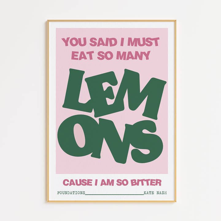 Você Disse Que Eu Devo Comer Tantos Limões Impressão de Fundamentos por atacado de Pink Giraffe Print Co
