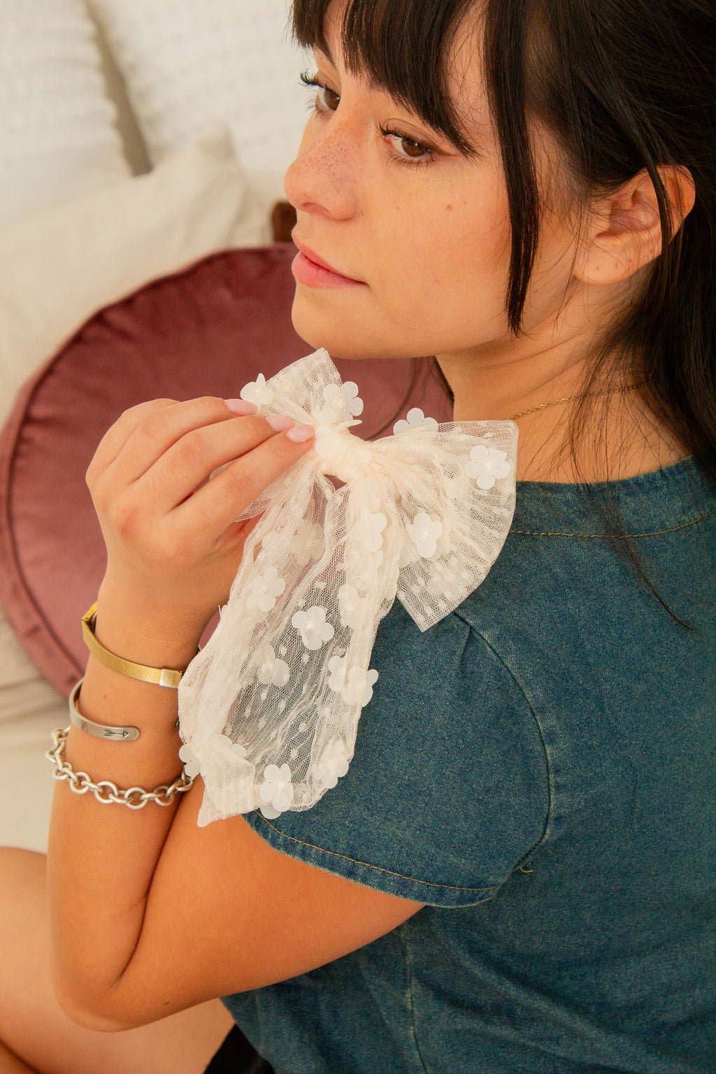 Shop Andi - Wholesale Hair Bow - Women's - Guinevere Lace Bow3