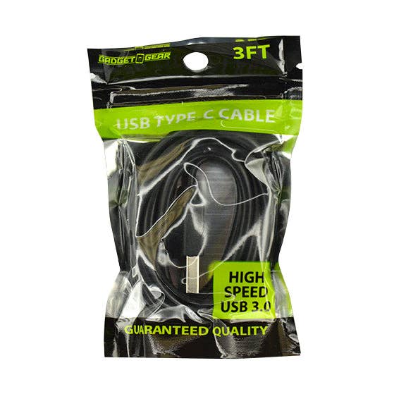 Novelty Brands - Wholesale Charging Cable - Gadget Gear USB-A to USB-C 3FT Charge Cable Bagged - 4/Pack0