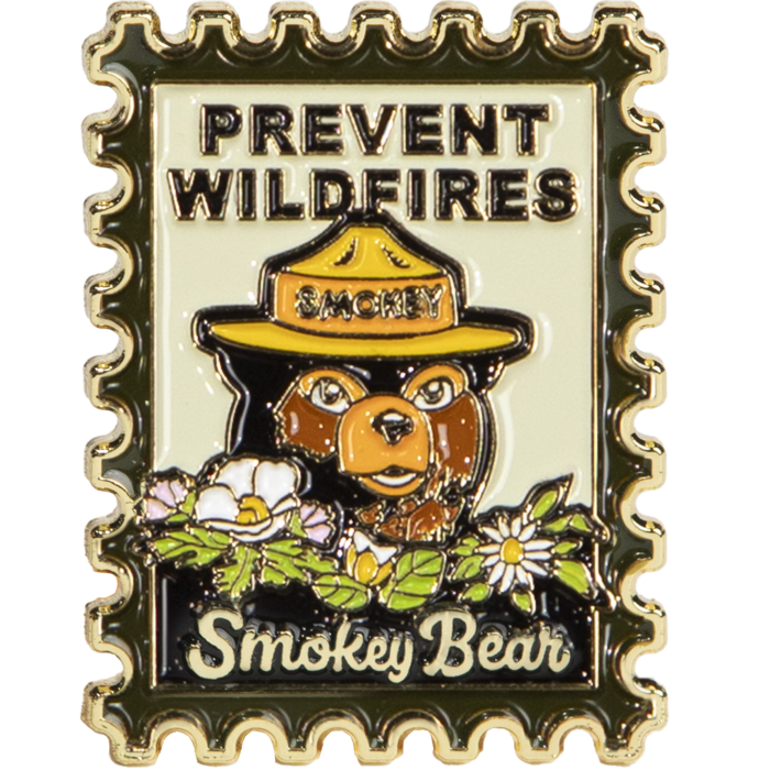 The Landmark Project – wholesale Lapel pin/button – Smokey Bear Postage Stamp Pin1