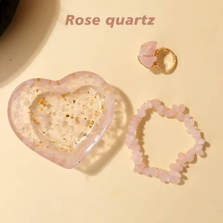Crystolver (We Cover All Import Fees) - Wholesale Jewellery set - Resin Gemstone Heart Bowl Jewellery Set2